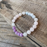 Rose Quartz Pendant, White Stone Beads, Prayer Bracelet