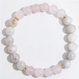 8mm Rose Quartz Crazy Agate Beads 108 Japamala Necklace