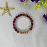 Rose Red Tiger Eye Bracelet 7.5inch Elasticity Rope Women Y911