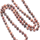 8mm Round Beaded Stone Necklace 90cm Length