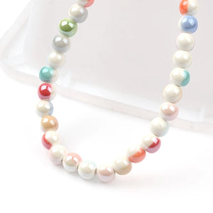 8mm Half Ceramic Beads for Jewelry Making DIY