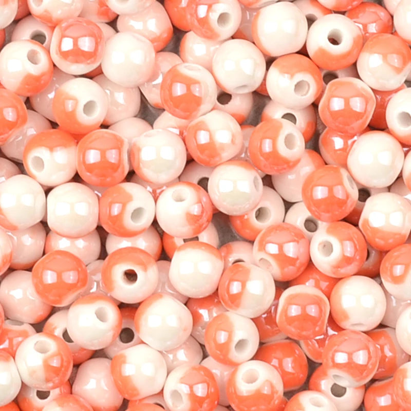 8mm Half Ceramic Beads for Jewelry Making DIY