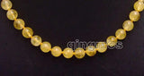 8mm Round Yellow Crystal Necklace