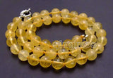 8mm Round Yellow Crystal Necklace
