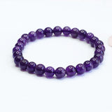 8mm Round Purple Natural Amethyst Jade Chalcedony Bracelets