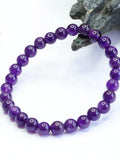 8mm Round Purple Natural Amethyst Jade Chalcedony Bracelets