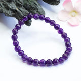 8mm Round Purple Natural Amethyst Jade Chalcedony Bracelets