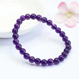 8mm Round Purple Natural Amethyst Jade Chalcedony Bracelets