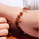 8mm Sandstone Beads Elastic Bracelet