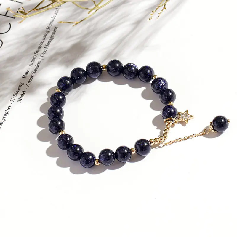 8mm Sandstone Beads Elastic Bracelet