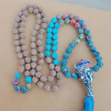 8mm Rudraksha 108 Beads Tassel Necklace Colorful Spirituality Meditation