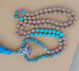8mm Rudraksha 108 Beads Tassel Necklace Colorful Spirituality Meditation