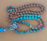 8mm Rudraksha 108 Beads Tassel Necklace Colorful Spirituality Meditation