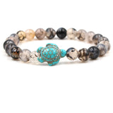 8mm Sea Turtles Beads Turquoise Elastic Bracelet