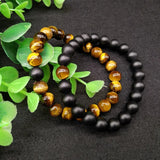 Tiger Eye Bianshi Beads Bracelets Set Lover's Jewelry