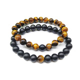 Tiger Eye Bianshi Beads Bracelets Set Lover's Jewelry