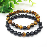 Tiger Eye Bianshi Beads Bracelets Set Lover's Jewelry