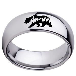 8mm Silver Tungsten Carbide Ring High Polished Engagement Ring Size 6-13