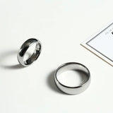 8mm Silver Tungsten Carbide Ring High Polished Engagement Ring Size 6-13