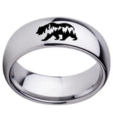 8mm Silver Tungsten Carbide Ring High Polished Engagement Ring Size 6-13