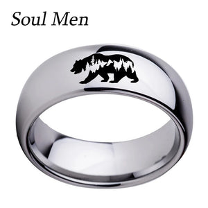 8mm Silver Tungsten Carbide Ring High Polished Engagement Ring Size 6-13