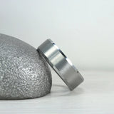 8mm Tungsten Carbide Men's Wedding Band Matte Flat Center Bright Edges