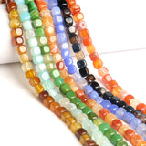 8mm Peridot Morganite Tiger Eye Apatite Agate Jade Stone Cube Beads