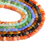8mm Peridot Morganite Tiger Eye Apatite Agate Jade Stone Cube Beads