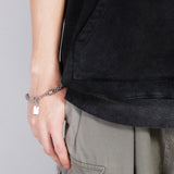 8mm Stainless Steel Box Bracelet Men Couple Charm Watch Chain Engraving Gift