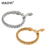 8mm Stainless Steel Box Bracelet Men Couple Charm Watch Chain Engraving Gift