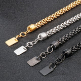 8mm Stainless Steel Box Bracelet Men Couple Charm Watch Chain Engraving Gift
