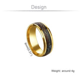 8mm Stainless Steel Ripple Shell Inlay Ring Men Wedding Band Size 6.5-11.5