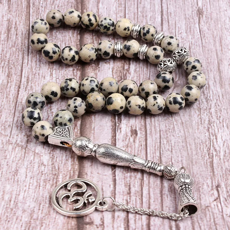8mm Stone Bead Round Shape 33 Prayer Beads Bracelet Islamic Muslim Tasbih