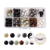 8mm Stone Beads Spacer Round Bead Alloy Enamel Charm Stretch Bracelet