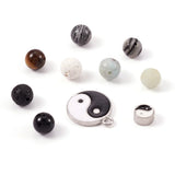 8mm Stone Beads Spacer Round Bead Alloy Enamel Charm Stretch Bracelet