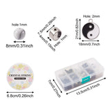 8mm Stone Beads Spacer Round Bead Alloy Enamel Charm Stretch Bracelet