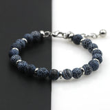 8mm Tiger Eye Beads Stainless Steel Chain Bracelet