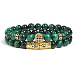 Tiger Eye Stone Beads Bracelet 2pcs Set Jewelry