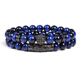 Tiger Eye Stone Beads Bracelet 2pcs Set Jewelry