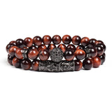 Tiger Eye Stone Beads Bracelet 2pcs Set Jewelry