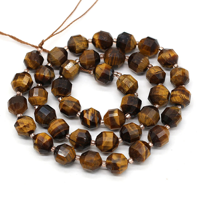 8mm Tiger Eye Stone Beads Rondelle Faceted Loose Beads for DIY Bracelet Necklace