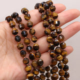 8mm Tiger Eye Stone Beads Rondelle Faceted Loose Beads for DIY Bracelet Necklace