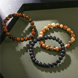 Tiger Eye Stone Beads Men Bracelet Set