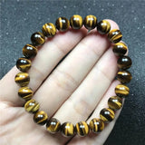 8mm Yellow Tiger's Eye Bracelet Healing Gift Brazil Stone Beads