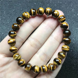 8mm Yellow Tiger's Eye Bracelet Healing Gift Brazil Stone Beads