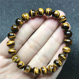 8mm Yellow Tiger's Eye Bracelet Healing Gift Brazil Stone Beads