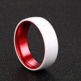 8mm Ceramics Rings Orange And Red Engrave