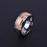 8mm Tungsten Carbide Wedding Ring CZ Stone Anniversary Jewelry