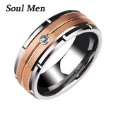 8mm Tungsten Carbide Wedding Ring CZ Stone Anniversary Jewelry
