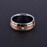 8mm Tungsten Carbide Wedding Ring CZ Stone Anniversary Jewelry